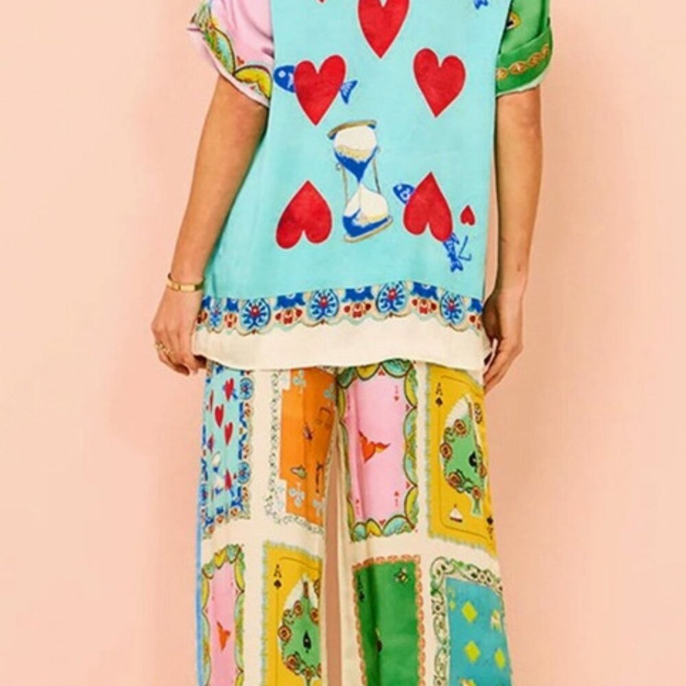 Poker Design 2PCS Pants